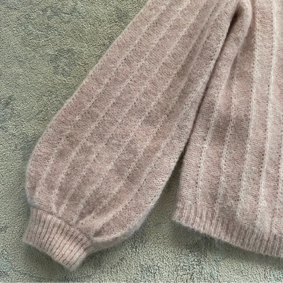 Sezane Antonetta Cardigan Sweater Jumper Powder Pink Merino Wool Mohair Medium - Picture 4 of 13